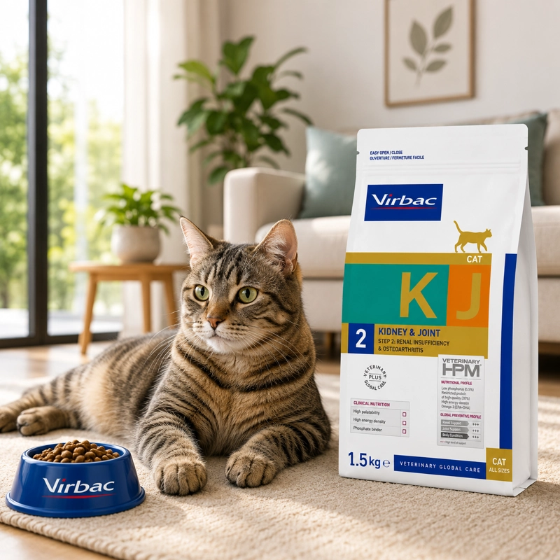 VIRBAC HPM CAT KIDNEY & JOINT 2 1,5 KG - ALIMENTO RENAL PARA GATOS CON ERC IRIS 2 - 5
