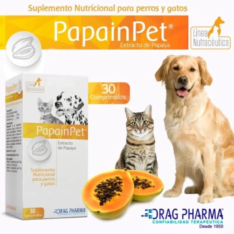 PAPAINPET 30 COMPRIMIDOS DRAG PHARMA VCTO 31/07/2026 - 2