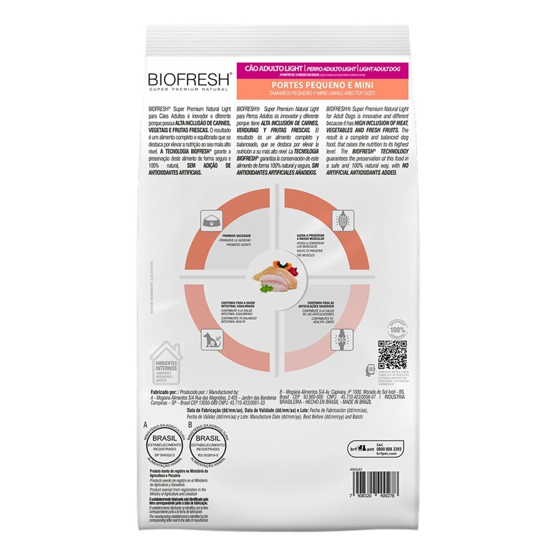 BIOFRESH PERRO ADULTO LIGHT RAZA PEQUEÑA MINI 3 KG - 2