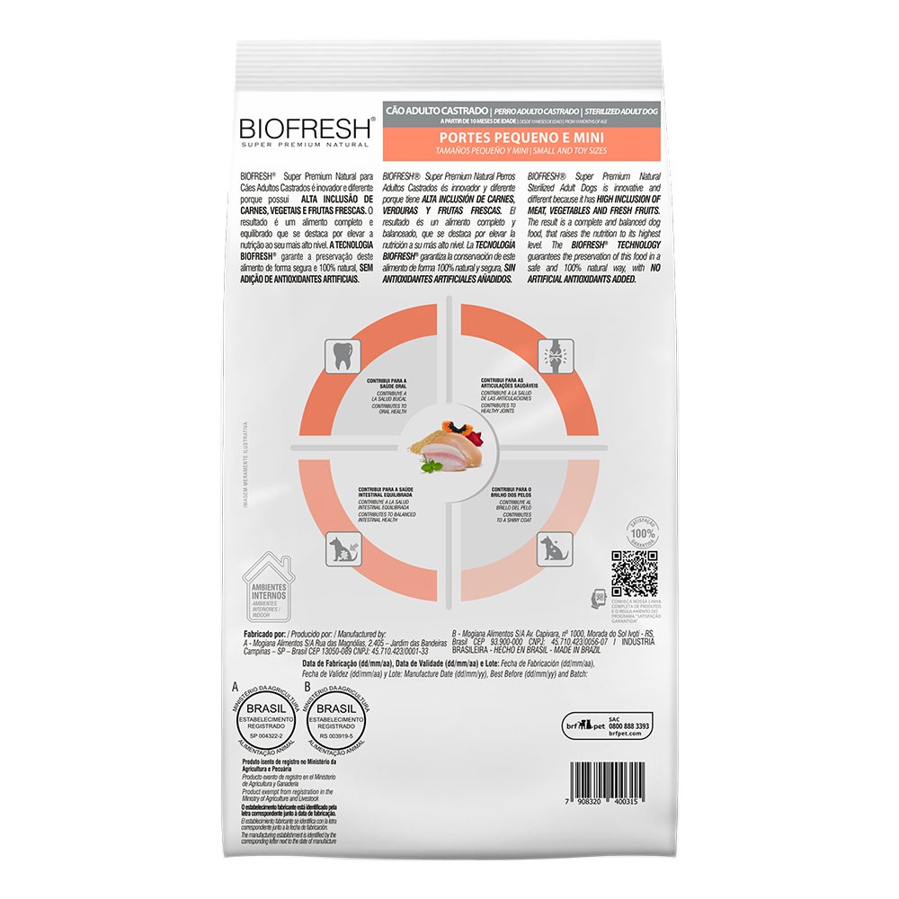 BIOFRESH PERRO ADULTO CASTRADO RAZA PEQUEÑA MINI 3 KG - 2