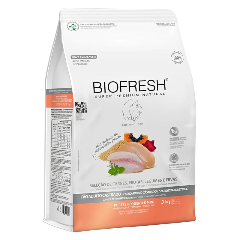 BIOFRESH PERRO ADULTO CASTRADO RAZA PEQUEÑA MINI 3 KG - 3