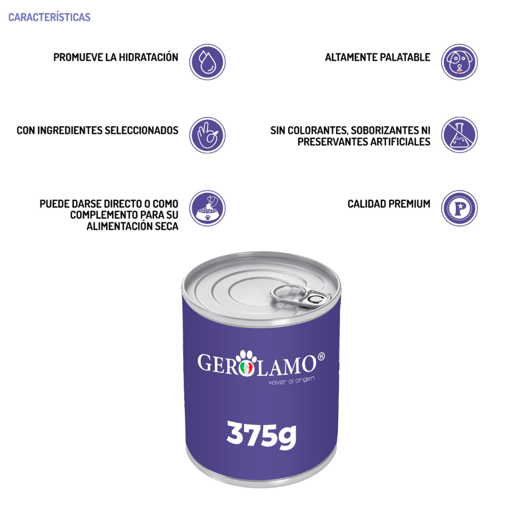 GEROLAMO SALVATORE PATE  PERRO ADULTO CARNE Y VERDURAS 375G - 2