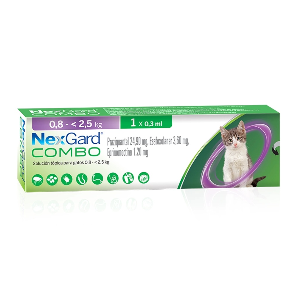 NEXGARD COMBO GATOS 1 COMP 0,8 A 2,5 KG - 1