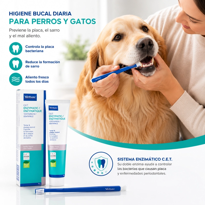 VIRBAC C.E.T. PASTA DENTAL ENZIMATICA PARA PERROS Y GATOS 70 G - 3