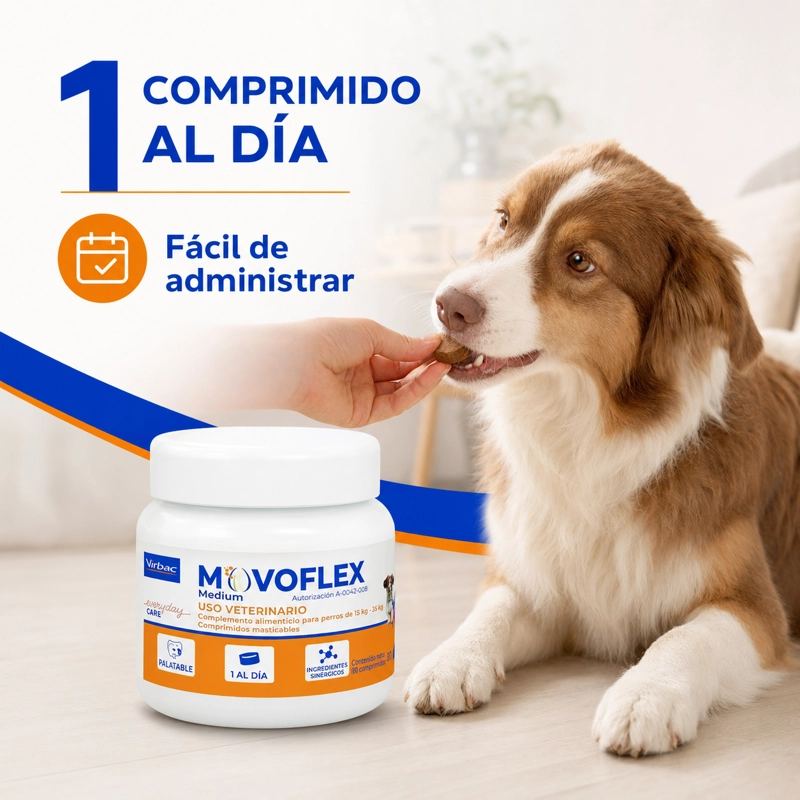 MOVOFLEX MEDIUM SUPLEMENTO ARTICULAR PARA PERROS 15–35 KG 30 COMPRIMIDOS - 2