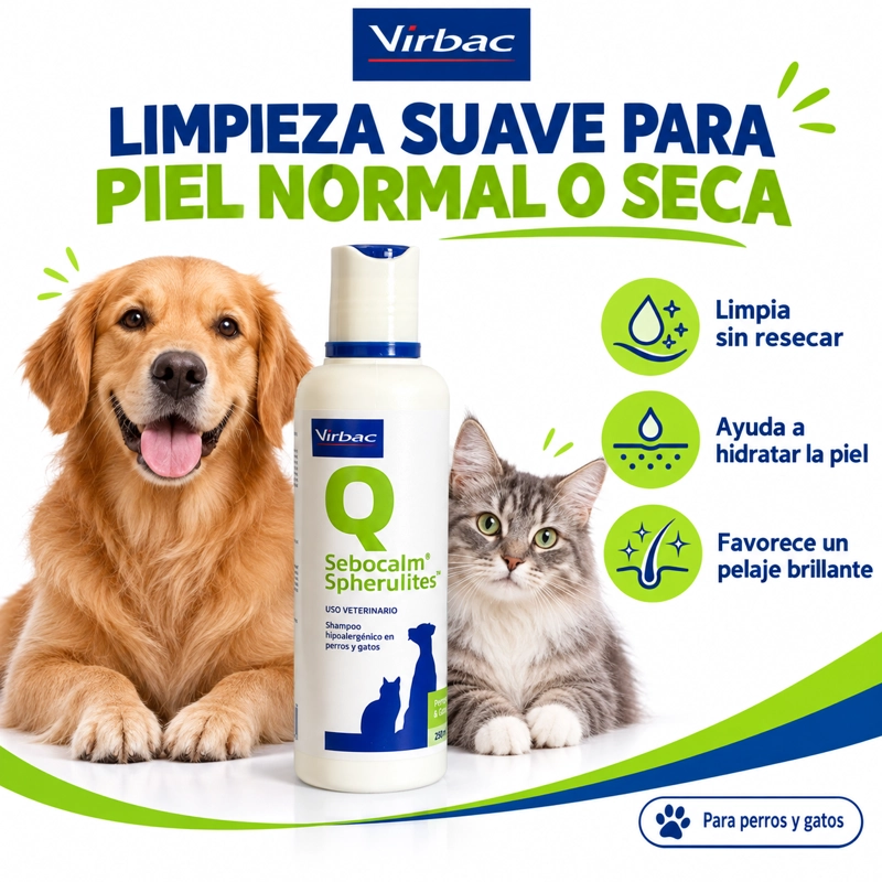 SEBOCALM SPHERULITES VIRBAC SHAMPOO 250 ML - 2