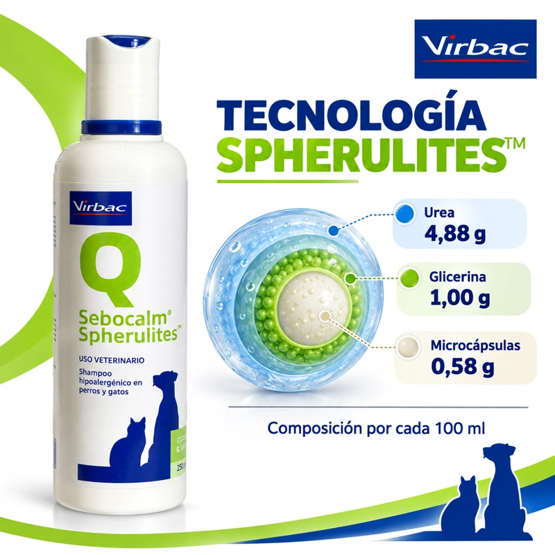 SEBOCALM SPHERULITES VIRBAC SHAMPOO 250 ML - 3