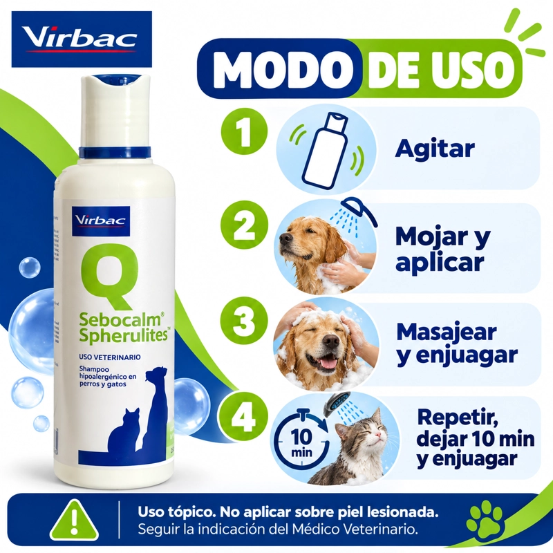SEBOCALM SPHERULITES VIRBAC SHAMPOO 250 ML - 4
