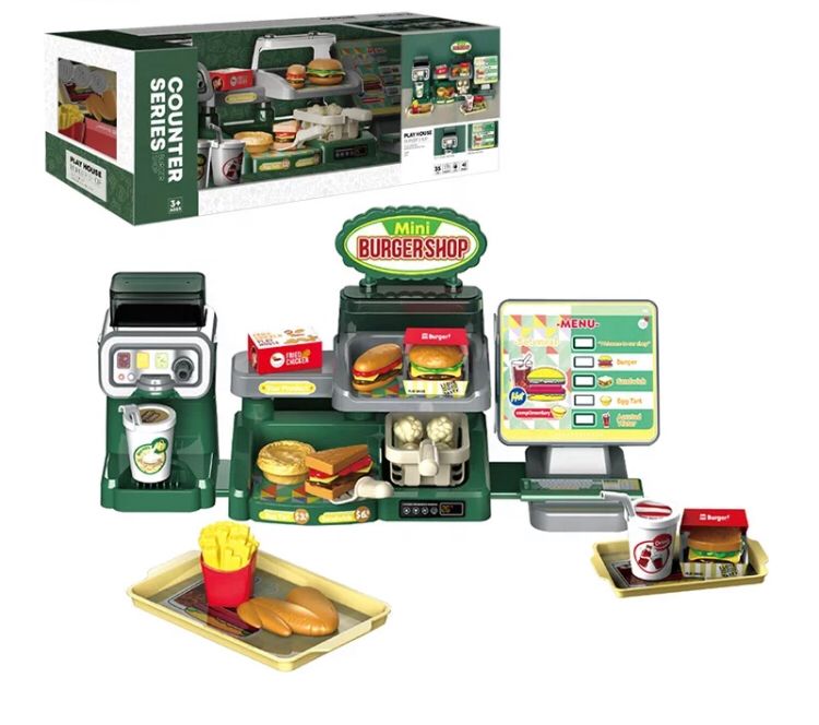 JUEGO VENTA VANYEH SIMLUACIÓN HAMBURGUESAS Y TERÍA 35 PIEZAS CAFE - 1