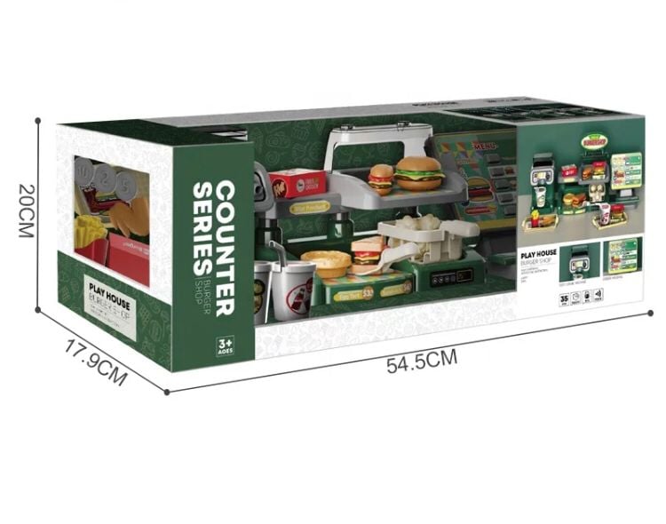JUEGO VENTA VANYEH SIMLUACIÓN HAMBURGUESAS Y TERÍA 35 PIEZAS CAFE - 2