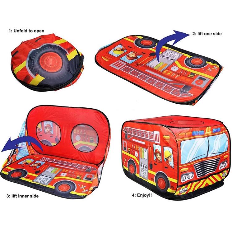 CARPA PLEGABLE COW TENT ROJO PARA NIÑOS DISEÑO BOMBEROS - 2