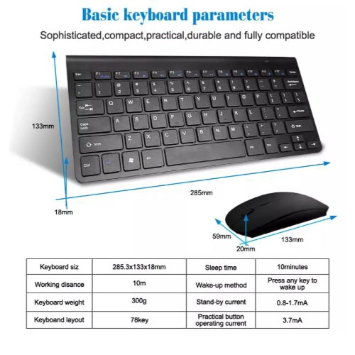 SET TECLADO WINDOWS INALÁMBRICO IMPORTADORA JMT K908 + MOUSE NEGRO - 2