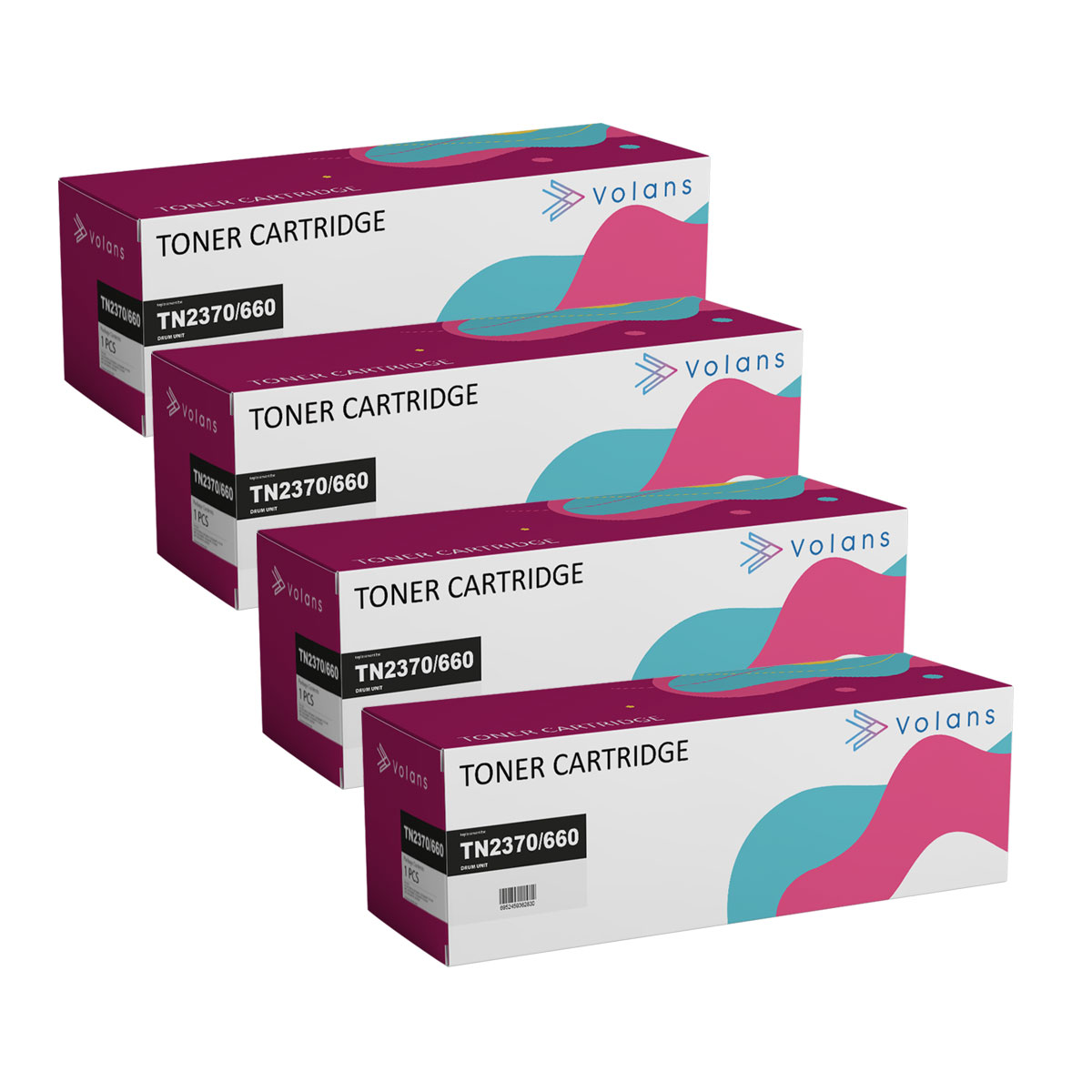 PACK VOLANS NEGRO DE 4 TONER ALTERNATIVO TN-2370 / TN2370 / TN-660 / TN660