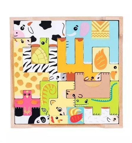 Juego Didáctico Madera Puzzle Animales Montessori - 1