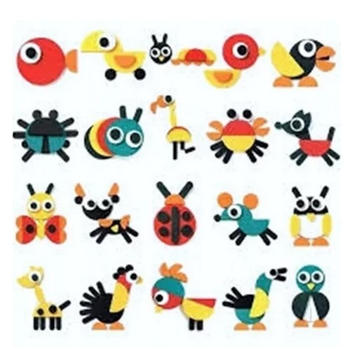 Juego Didáctico Madera Puzzle 63 Figuras Geométricas - 2