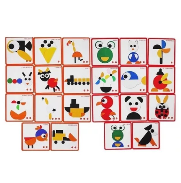 Juego Didáctico Madera Puzzle 63 Figuras Geométricas - 4