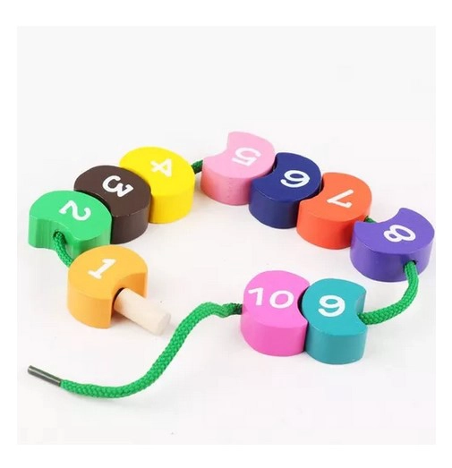 JUEGO DIDÁCTICO MADERA JUGUETÓN MULTICOLOR TABLA ENCAJE ENHEBRAR NÚMEROS CUNCUNA - 3