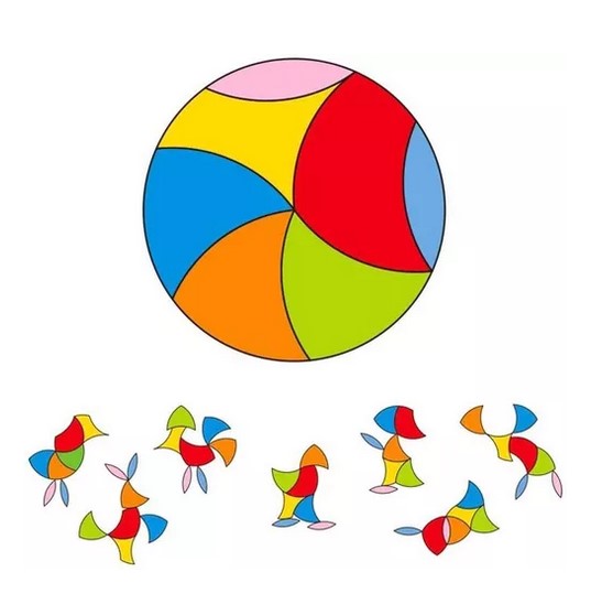 JUEGO DIDÁCTICO MADERA JUGUETÓN MULTICOLOR PUZZLES TANGRAMAS 6 EN 1 - 2