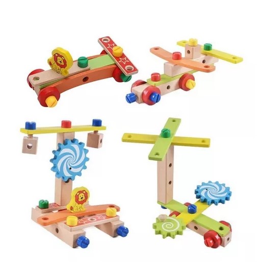 JUEGO MADERA JUGUETÓN MULTICOLOR SET HERRAMIENTAS SILLA ARMAR - 3