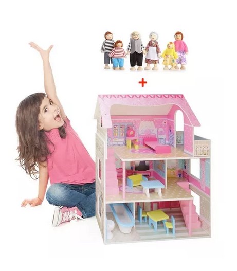CASA DE MUÑECAS JUGUETÓN MULTICOLOR FRANCISCA Y 6 MUÑECOS - 1
