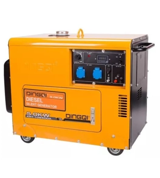 GENERADOR MONOFÁSICO JUGUETÓN DIÉSEL 5 KW INSONORO 220 V DINGQI - 1