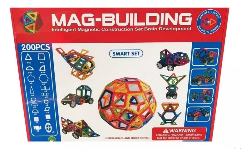SET BLOQUES MAGNÉTICOS JUGUETÓN MULTICOLOR 200 PIEZAS - 1