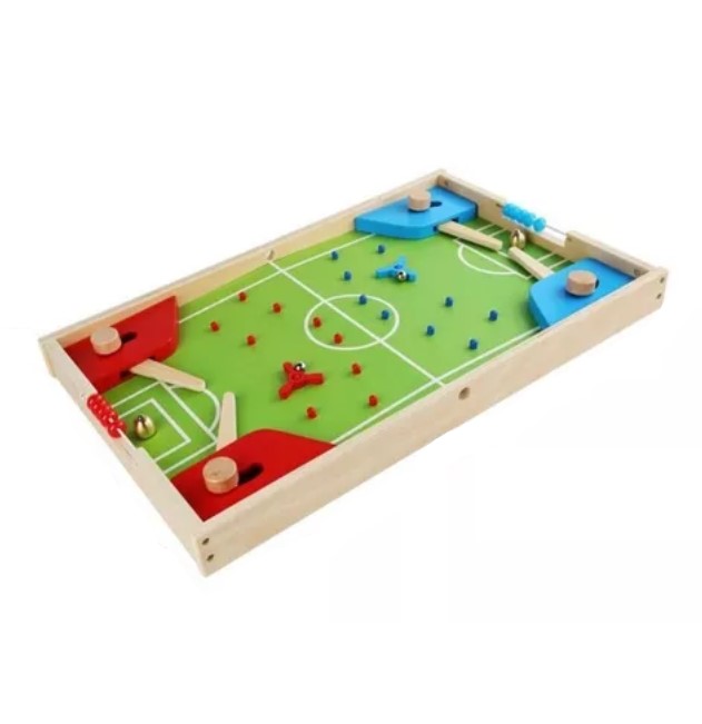 JUEGO MESA JUGUETÓN MADERA 3 EN 1 FÚTBOL LUDO DAMAS - 2