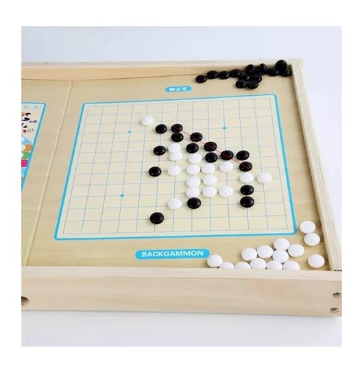 JUEGO MESA JUGUETÓN MADERA 3 EN 1 FÚTBOL LUDO DAMAS - 4
