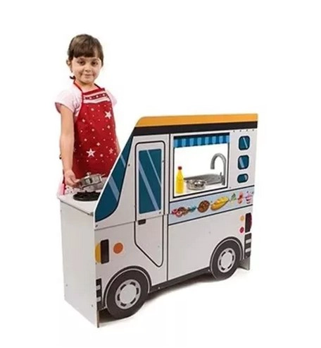 COCINA Y CAMIÓN COMIDA JUGUETÓN MULTICOLOR MADERA 2 EN 1 FOOD TRACK - 1
