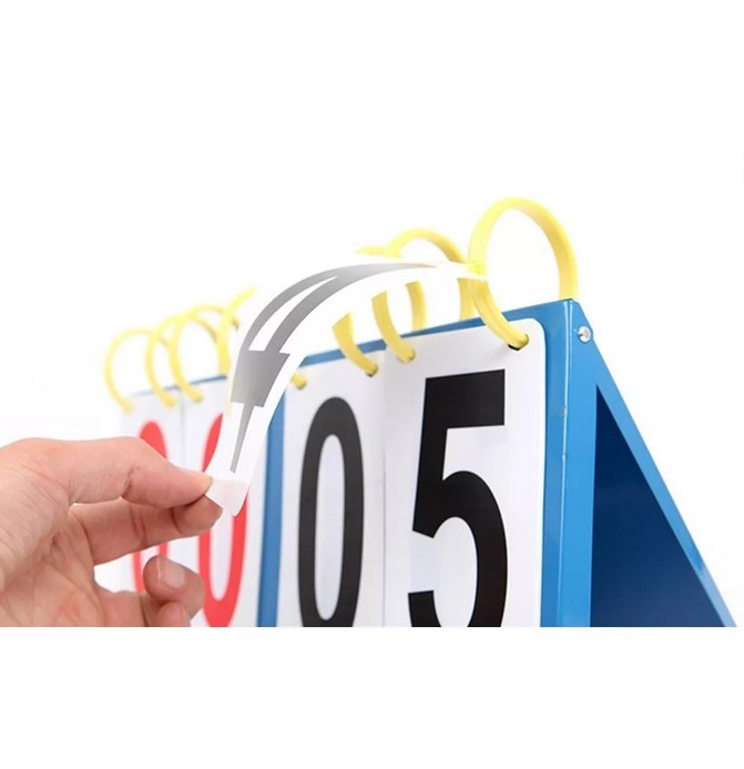Marcador Deportivo Plegable 4 Dígitos - Flip Score, Números 00-31 - Para Voleibol, Tenis, Bádminton, Fútbol