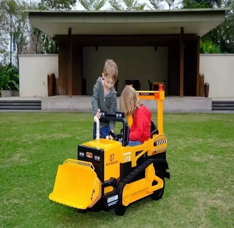 AUTO A BATERÍA JUGUETÓN CARGADOR BULLDOG EXCAVADOR CONSTRUCCIÓN GRANDE - 3