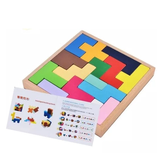 JUEGO DIDÁCTICO JUGUETÓN MULTICOLOR MADERA CUBO PUZZLE MONTESSORI - 2