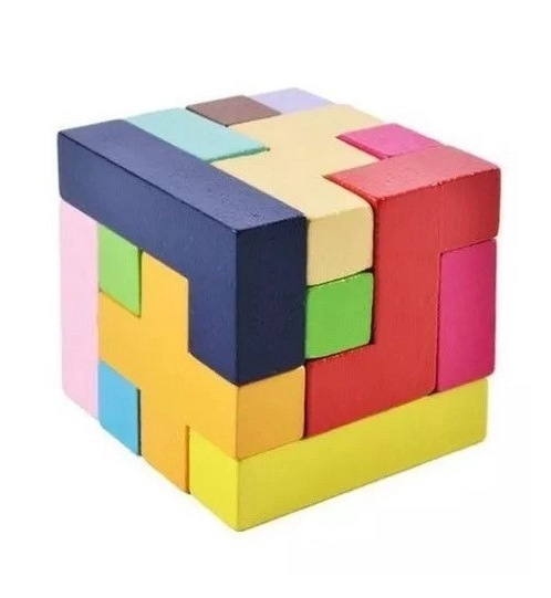 JUEGO DIDÁCTICO JUGUETÓN MULTICOLOR MADERA CUBO PUZZLE MONTESSORI - 4