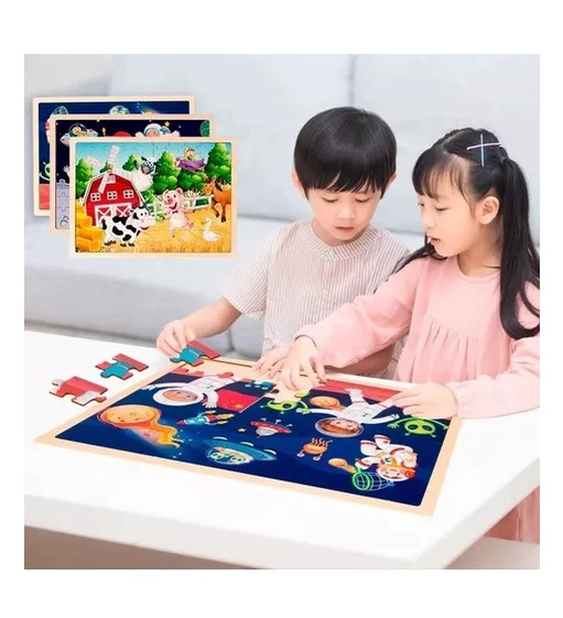 JUEGO DIDÁCTICO JUGUETÓN MULTICOLOR MADERA PUZZLE ENCAJE 100 MARINO - 2