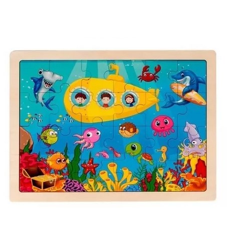 JUEGO DIDÁCTICO JUGUETÓN MULTICOLOR MADERA 4 PUZZLES ENCAJE MONTESSORI - 2