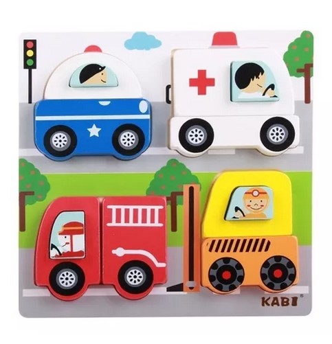 JUEGO DIDÁCTICO JUGUETÓN MULTICOLOR MADERA 5 PUZZLES ENCAJE MONTESSORI - 3