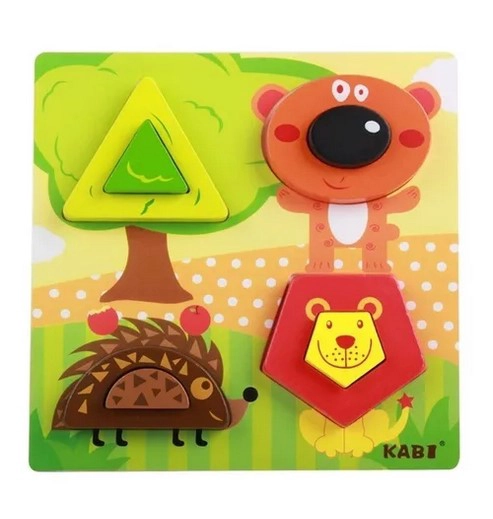 JUEGO DIDÁCTICO JUGUETÓN MULTICOLOR MADERA 5 PUZZLES ENCAJE MONTESSORI - 5