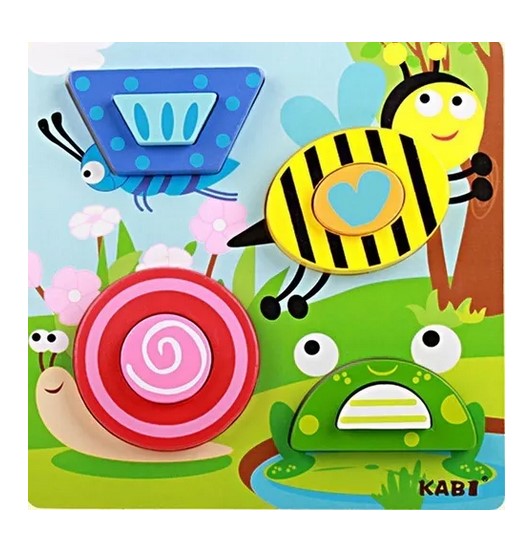 JUEGO DIDÁCTICO JUGUETÓN MULTICOLOR MADERA 5 PUZZLES ENCAJE MONTESSORI - 6
