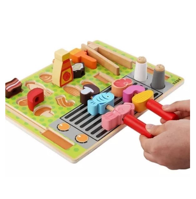 JUEGO MADERA JUGUETÓN MULTICOLOR ENCAJE SET PARRILLA MONTESSORI - 2