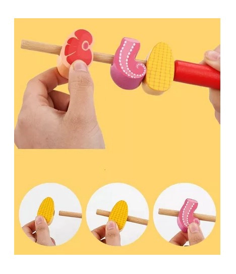 JUEGO MADERA JUGUETÓN MULTICOLOR ENCAJE SET PARRILLA MONTESSORI - 3
