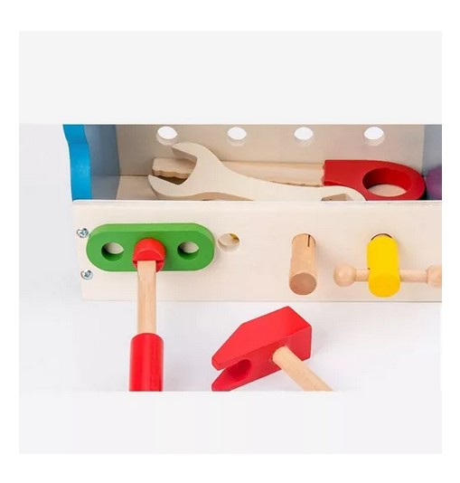 JUEGO HERRAMIENTAS JUGUETÓN MADERA SET CAJA XK-103 RANA - 4