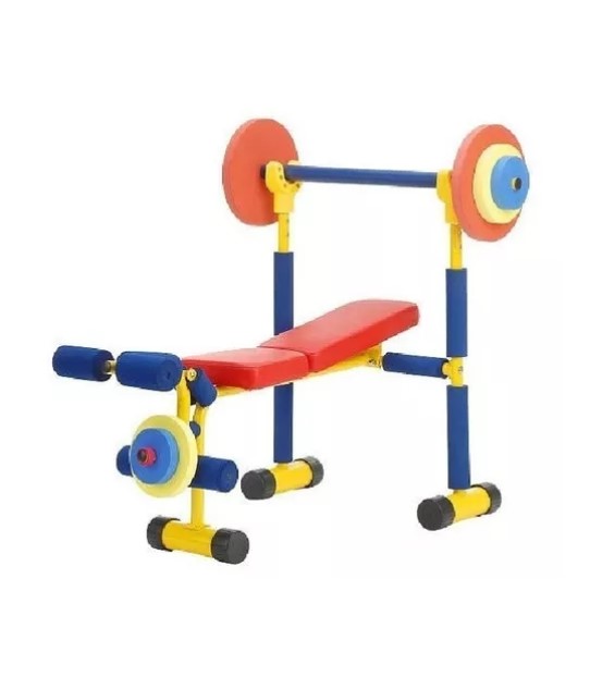 BANCO EJERCICIOS JUGUETÓN MÁQUINA INFANTIL PESAS - 1