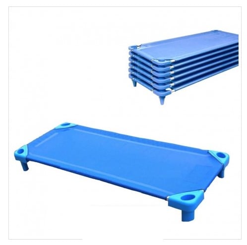 CAMA JUGUETÓN JUNJI AZUL ELECTRICO APILABLE MALLA ACANALADA NORMA - 1