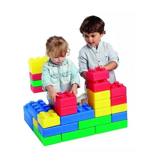 SET BLOQUES CONSTRUCCIÓN JUGUETÓN MULTICOLOR GIGANTES 45 PIEZAS - 1