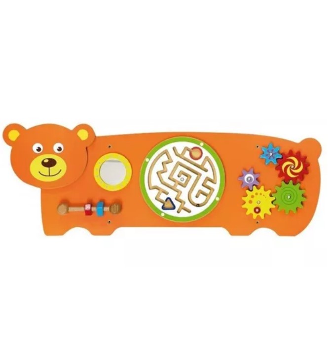 JUEGO PARED MADERA JUGUETÓN MULTICOLOR DISEÑO OSO - 1