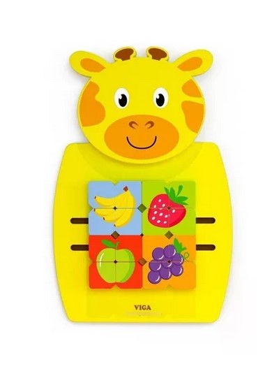 JUEGO PARED MADERA JUGUETÓN MULTICOLOR DISEÑO JIRAFA - 1