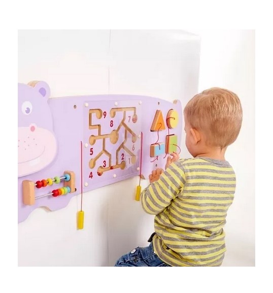 JUEGO PARED MADERA JUGUETÓN MULTICOLOR DISEÑO HIPOPÓTAMO - 2