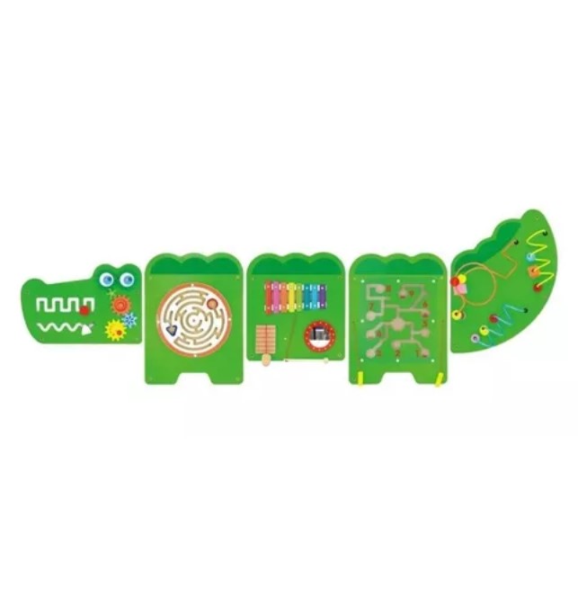 JUEGO PARED MADERA DISEÑO COCODRILO - 1