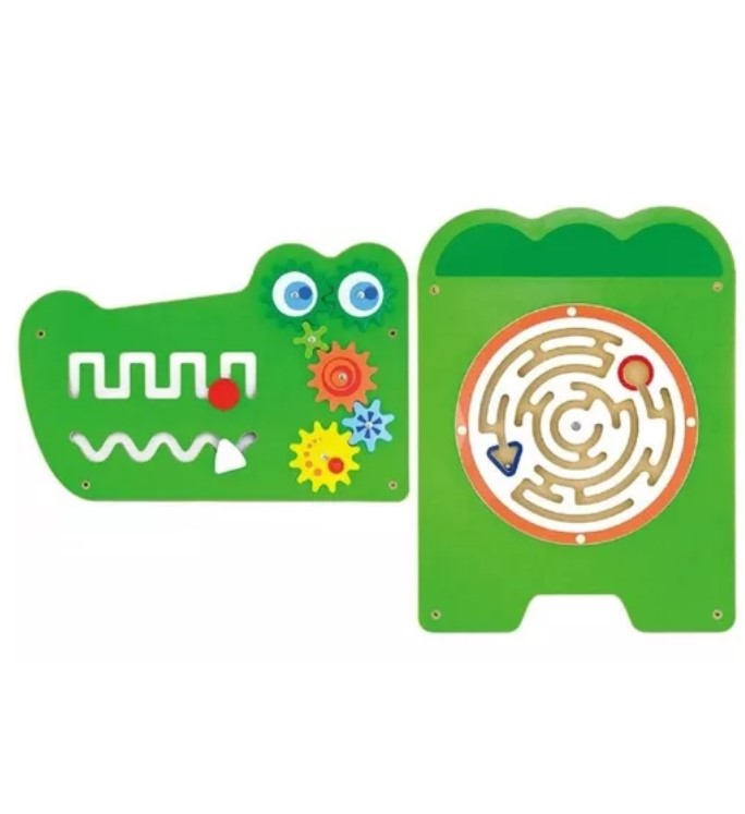 JUEGO PARED MADERA DISEÑO COCODRILO - 2