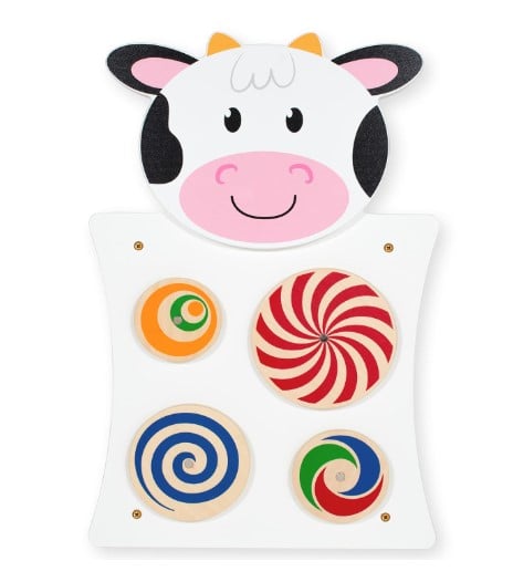 JUEGO PARED MADERA JUGUETÓN BLANCO DISEÑO VACA - 1